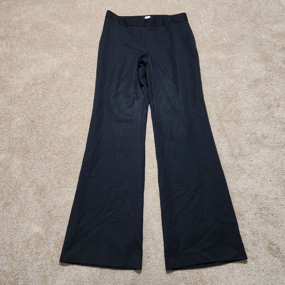 J. Crew Dress Pants Women 10T Black Mid Rise Bootcut Lined Made In Japan